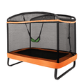 Redsmile 6 Feet Kids Entertaining Trampoline with Swing Safety Fence Orange - Kids Trampoline with Safety Enclosure Net Swing Outdoor Backyard Play Equipment