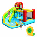 Redsmile 6-in-1 Inflatable Bounce House with 550W Blower, Backyard Water Slide with Climbing Wall, Basketball Hoop and Splash Pool for Kids, Wet Dry Outdoor Fun for Boys Girls