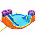 Redsmile 6-in-1 Inflatable Dual Water Slide Bounce House, Backyard Water Slide with 4 Sprayers, 2 Water Guns and Basketball Hoop for Kids Ages 3-10, ASTM Outdoor Fun (Without Blower)