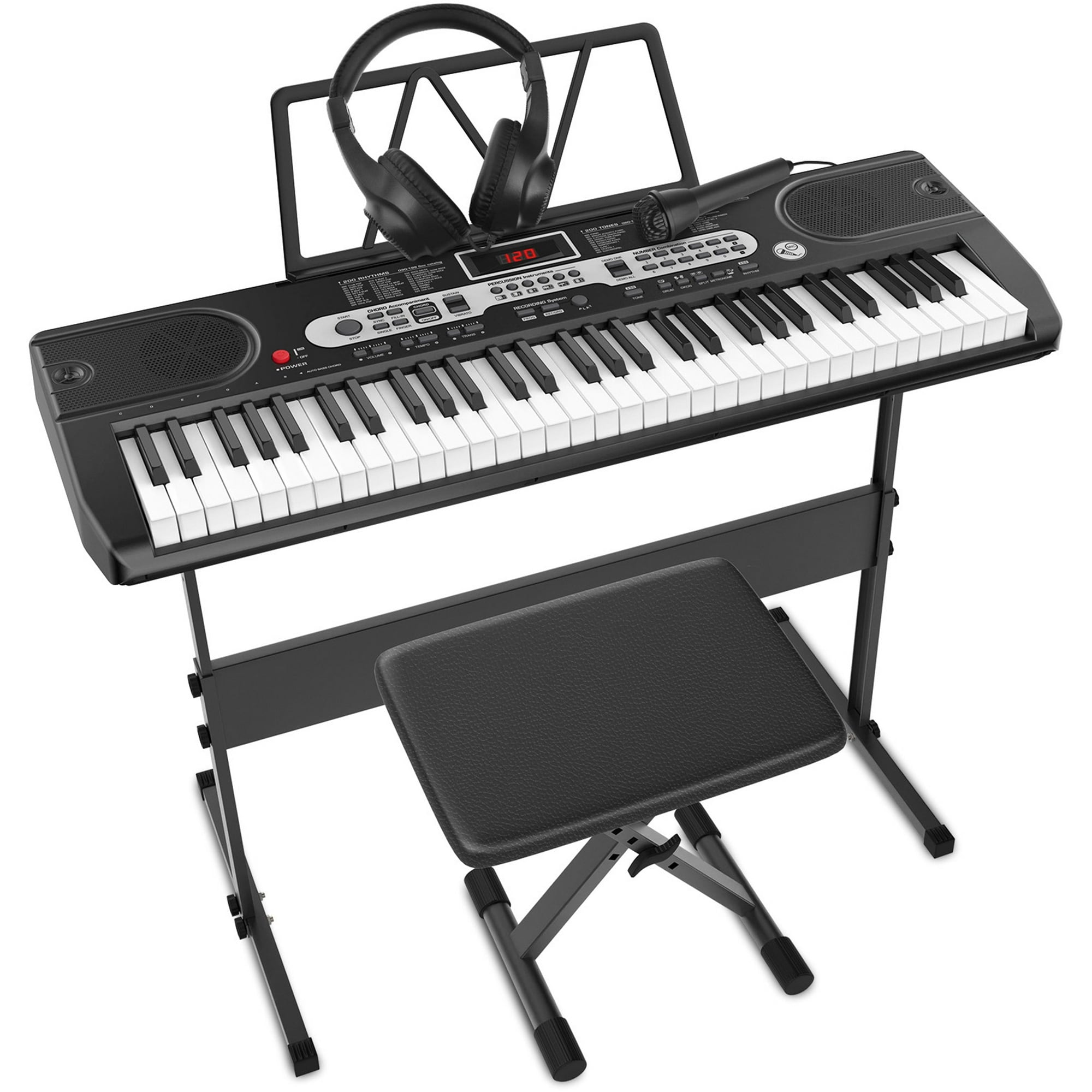 Redsmile 61-Key Electric Keyboard Piano Beginners Piano Keyboard with LCD Display and 3 Learning Modes