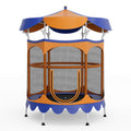 Redsmile 64 Inch Kids Trampoline with Detachable Canopy and Safety Enclosure Net-Orange - Premium PE Safety Enclosure for Kids Outdoor Play