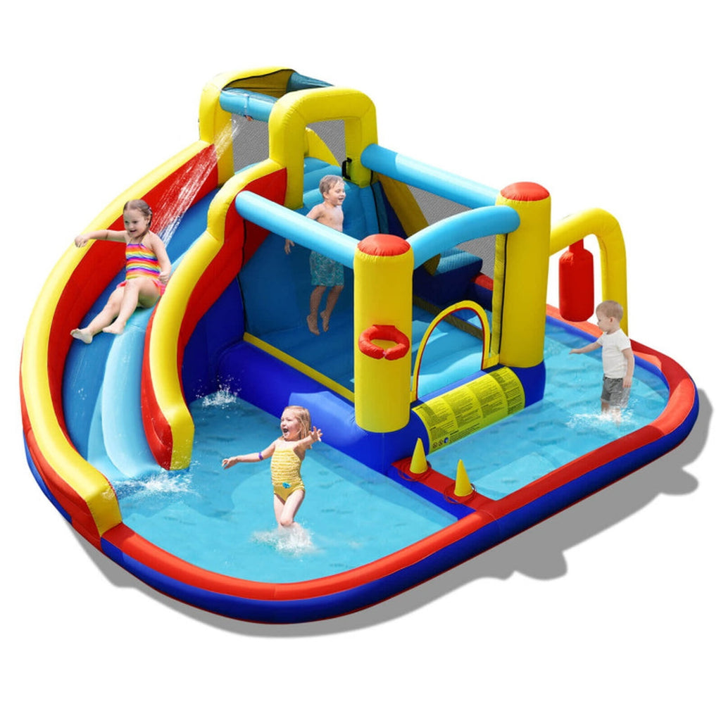 Redsmile 7-in-1 Inflatable Water Slide Bounce Castle with Splash Pool and Climbing Wall without