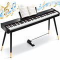 Redsmile Piano Keyboard 88 Keys, Electric Piano with Metal Legs and Sustain Pedal, Black