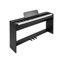 Redsmile 88 Key Hammer Action Weighted Digital Piano with Furniture Stand 128 Tones and Dual Keyboard Mode for Home Practice, Black