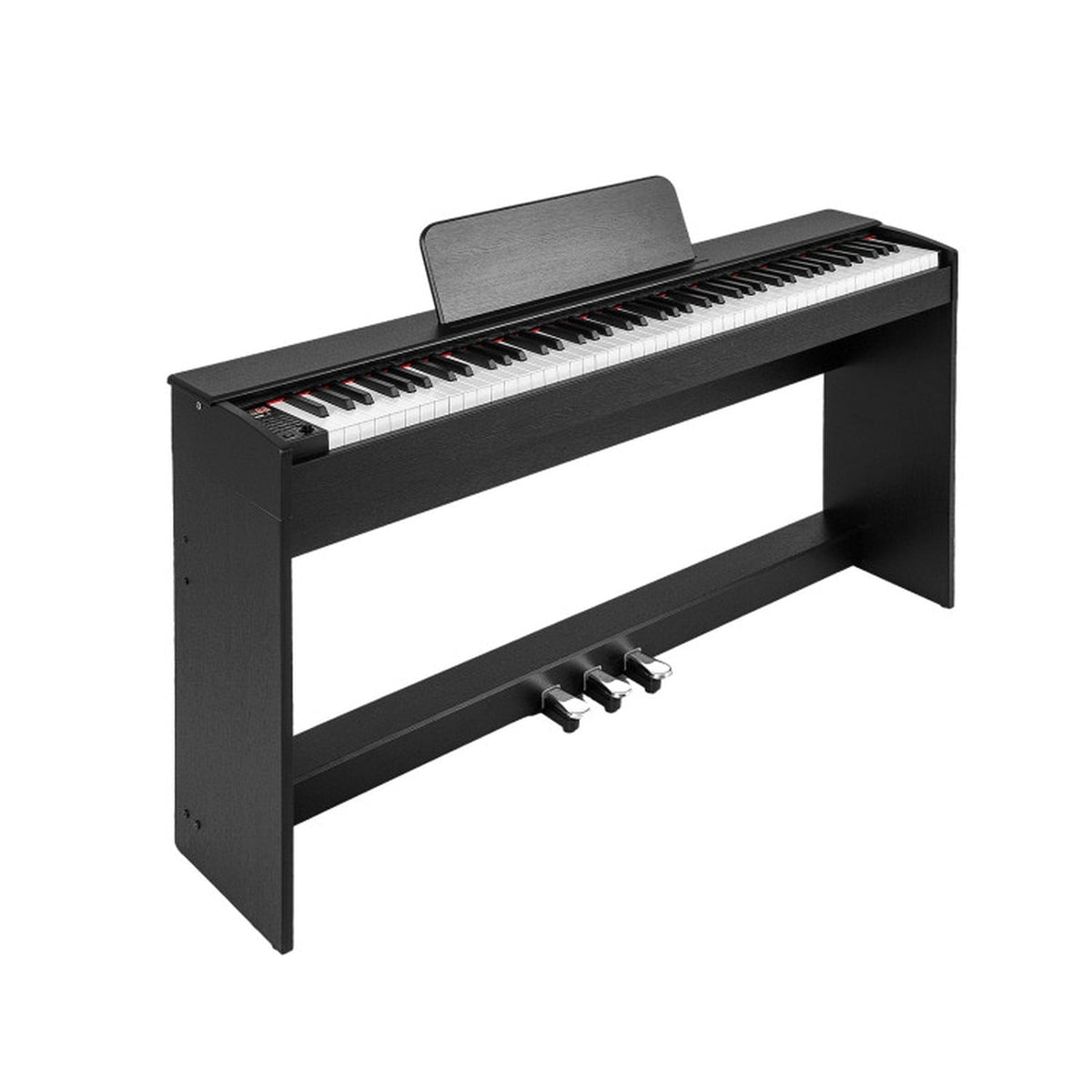 Redsmile 88 Key Hammer Action Weighted Digital Piano with Furniture Stand 128 Tones and Dual Keyboard Mode for Home Practice, Black