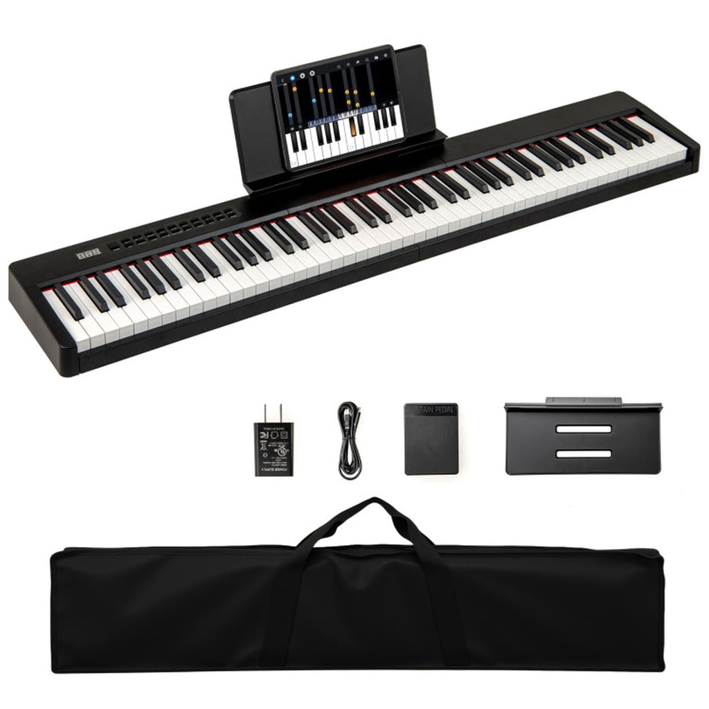 Redsmile 88-Key Velocity-Sensitive Digital Piano with Dual Mode and Recording for Home Studio Practice with Expressive Full-Range Sound, Black