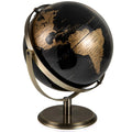Redsmile 9-Inch World Globe with Metal Stand, Metallic Black Educational Desktop Globe with 720 Degree Rotation Time Dial and Anti-Slip Base, Geography Gift for Kids and Adults, Golden