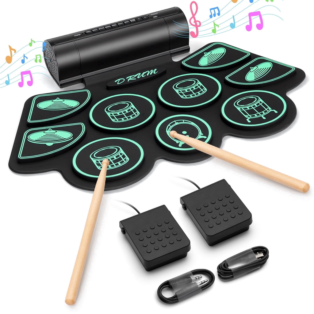 Redsmile Electronic Drum Set Kit with 9 Pads and Dual Speakers for Kids and Adults,Portable Practice Kit for Beginners