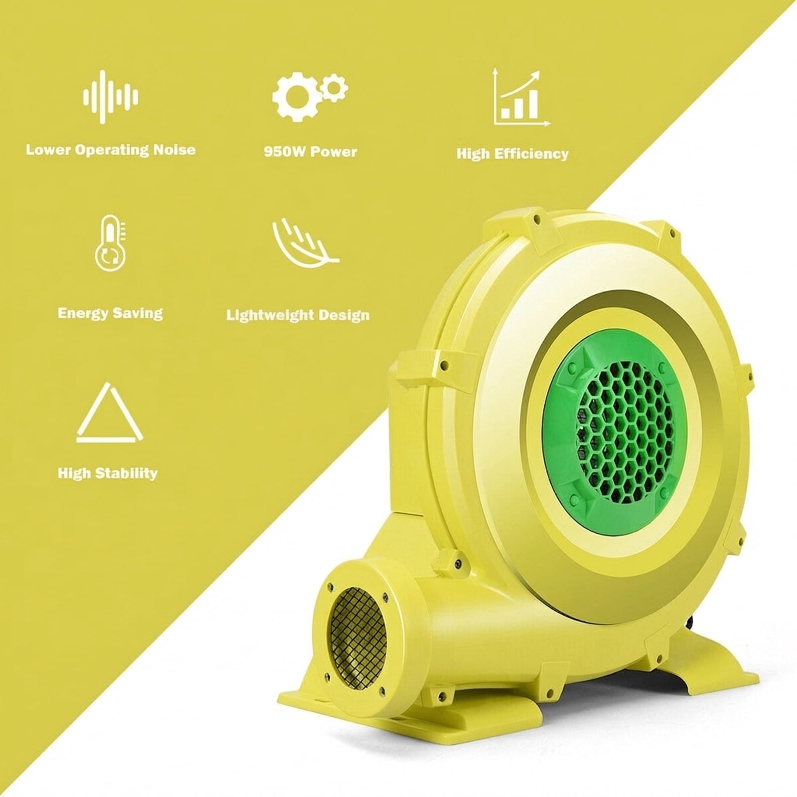 Redsmile 950 W 1.25 HP Air Blower Pump Fan for Inflatable Bounce House - Powerful Inflation Fan for Bounce House Castle Water Slide