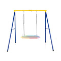 Redsmile A-Frame Swing Stand for Backyard, Extra Large Heavy Duty Steel Swing Frame Holds 550 lb, Freestanding Outdoor Swing Set Stand, Blue and Yellow