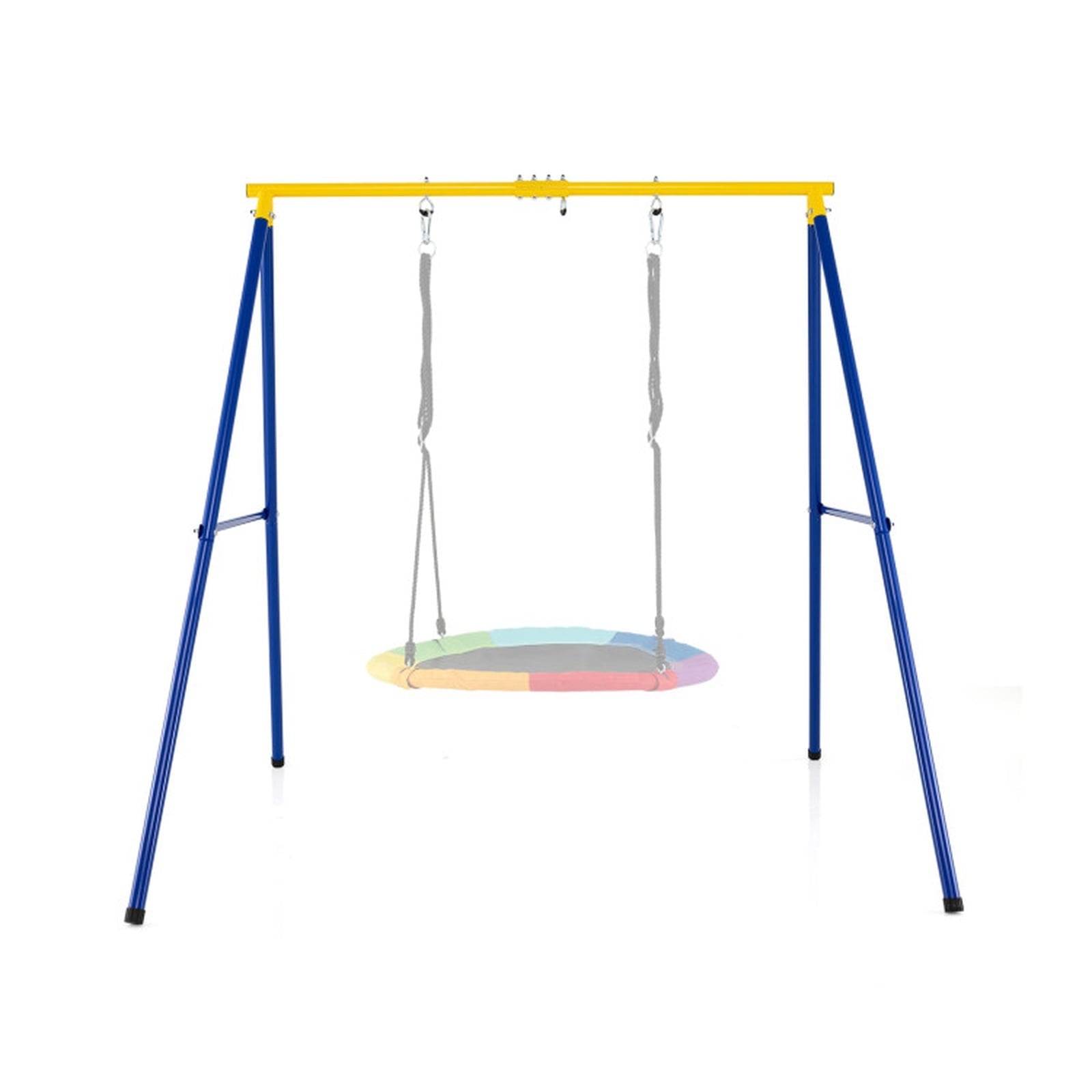 Redsmile A-Frame Swing Stand for Backyard, Extra Large Heavy Duty Steel Swing Frame Holds 550 lb, Freestanding Outdoor Swing Set Stand, Blue and Yellow