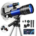 Redsmile Telescope for Kids Adults Beginners70mm Aperture 300mm Refractor Telescope with Tripod Phone Adapter and Barlow Lens20x to 150x Magnification for AstronomyBlue