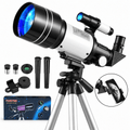 Redsmile Telescope for Kids and Adults, 70mm Aperture Astronomy Refractor Telescope for Beginners with Tripod Phone Adapter and Barlow Lense