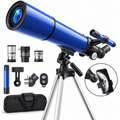 Redsmile Telescope for Adults and Kids, 80mm Aperture 500mm Refractor Telescope for Beginners, High Powered 20x to 50x Astronomy Optics, AZ Mount Tripod, Portable for Moon, Stargazing, Birding, Blue