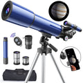 Redsmile Telescope for Adults Astronomy Beginners80mm Aperture 500mm Refractor Telescope with AZ Mount Tripod and 2 Eyepieces20x to 50x Magnification for Moon ViewingBlue