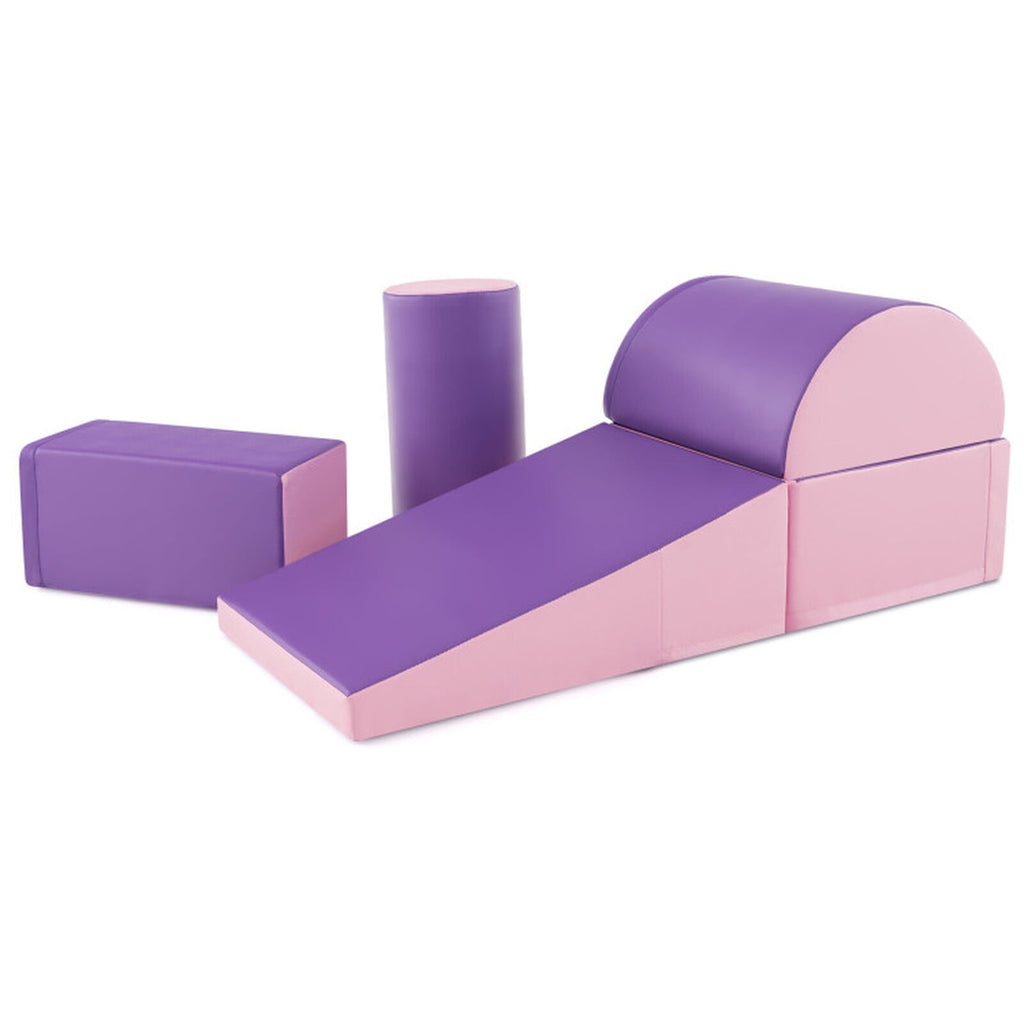 Redsmile Foam Climbing Toys for Toddlers, 5-Piece Soft Climb and Crawl Activity Playset for Babies, Indoor Toddler Play Gym, Purple