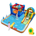 Redsmile Inflatable Water Slide Park Bouncy Castle with Climbing Wall, Backyard Water Slide with Splash Pool, Water Cannon and Basketball Rim for Kids Ages 3-12, with Blower