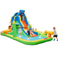 Redsmile Inflatable Water Slide with Splash Pool and Climbing Wall for Oudoor Indoor without Blower