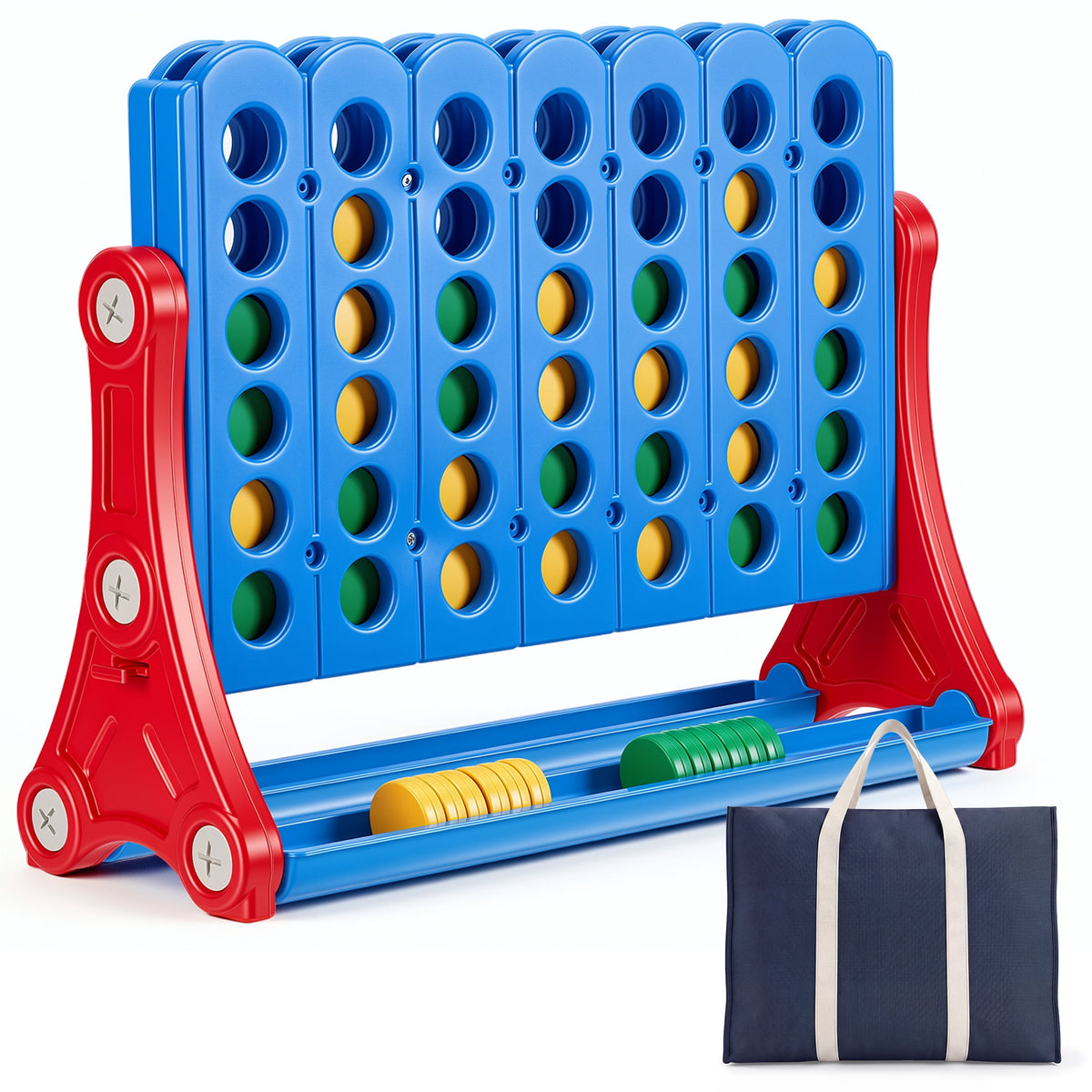 Redsmile 4 in a Row Game, Outdoor Yard Games with 42 Chips and Carry Bag for Kids and Adults,Family Backyard Party Games