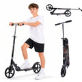 Redsmile Kick Scooter with 3 Adjustable Levels,Folding Commuter Scooter 8 Inch Big Wheels for Teens and Adults,Black