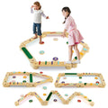 Redsmile Kids Balance Beam Set, Wooden Balance Boards with Stepping Stones, Toddler Balance and Coordination Toy, Multicolor