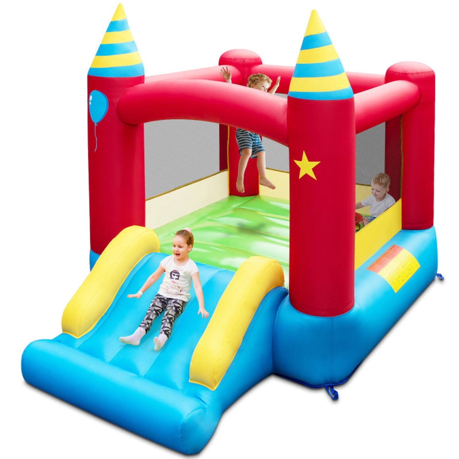 Redsmile Kids Inflatable Bounce Castle Excluded Blower, Multicolor