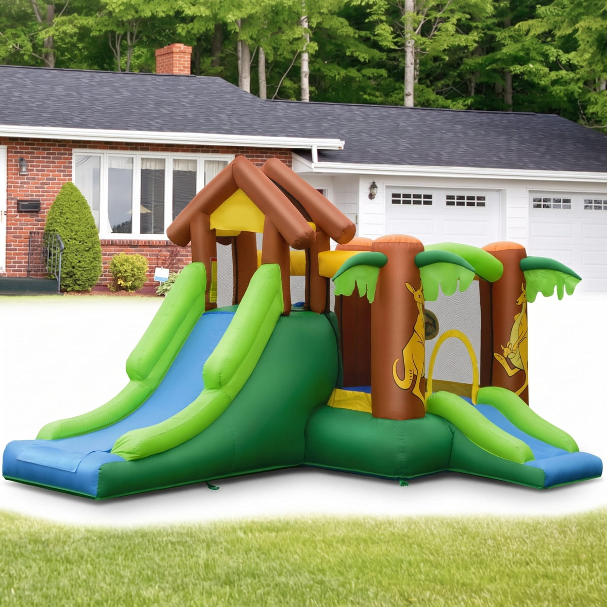 Redsmile Kids Inflatable Jungle Bounce House Castle including Bag without Blower for Toddlers Kids Backyard Summer Water Play