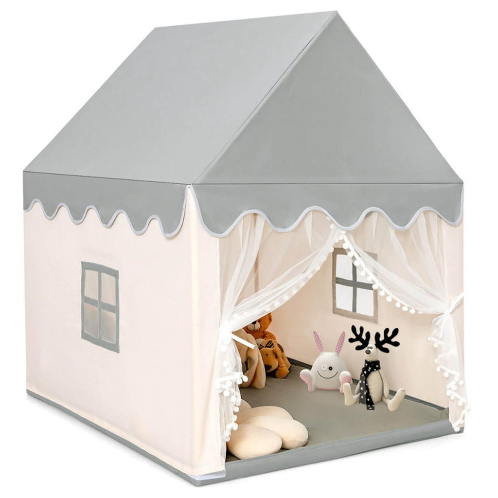 Redsmile Kids Large Play Castle Fairy Tent with Mat, Beige