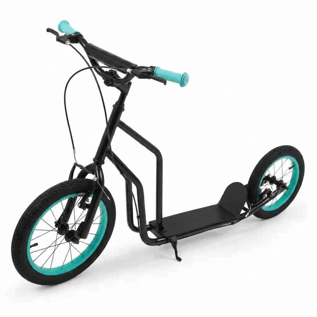 Redsmile Kids Scooter for Ages 8 and Up, Youth Scooter with 16/14 Inch Inflatable Wheels and Adjustable Handlebar, Big Wheel Scooter, Black