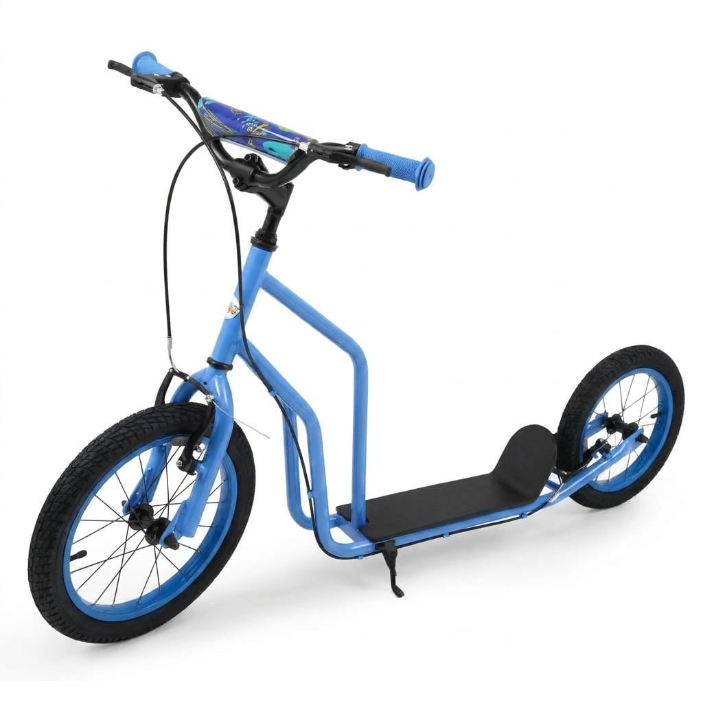 Redsmile Kids Scooter for Ages 8 and Up, Youth Scooter with 16/14 Inch Inflatable Wheels and Adjustable Handlebar, Big Wheel Scooter, Blue