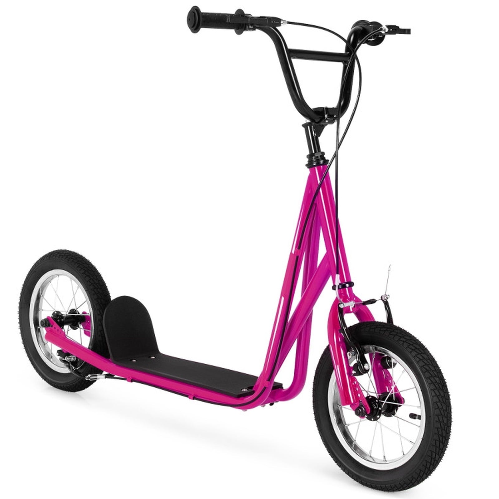 Redsmile Kids Scooter with 12 Inch Air Wheel, Height Adjustable Kick Scooter Holds 165 lb for Big Kids and Teens, Pink