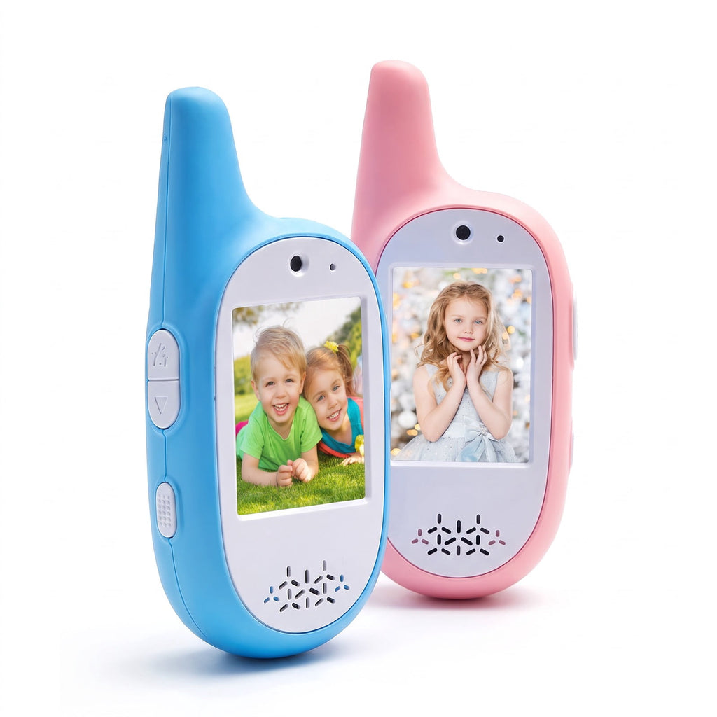 Redsmile Kids Video Walkie-Talkies, 2-Pack with Screen and Voice Effects, Pink and Blue