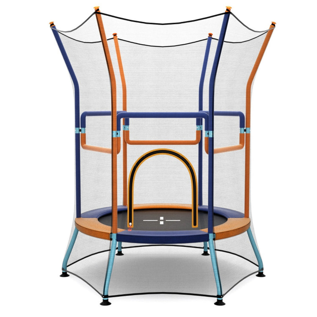 Redsmile Mini Trampoline for Kids with Safety Enclosure Net and Foam Handles, Orange