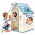 Redsmile Playhouse with Basketball Hoop,Soccer Goal,Dartboard,Ring Toss Game and DIY Stickers,Activity Center Game House for Indoor Outdoor,Gift for Girls Boys