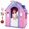 Redsmile Playhouse for Kids,Kids Playhouse with Basketball Ring Toss Play and DIY Stickers, Activity Center Game House for Indoor Outdoor,Gift for Girls Boys