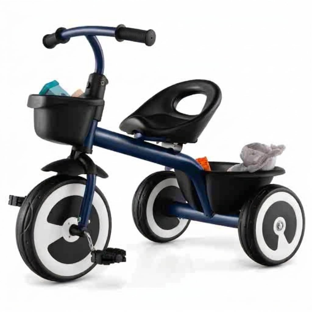 Redsmile Toddler Tricycle for 1.5-5 Year Olds, Kids Trike with Adjustable Seat and Storage Baskets, First Tricycle, Blue