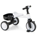Redsmile Toddler Tricycle for 2-4 Year Olds, Convertible Trike with 86 Degree Limited Steering and Storage Basket, Kids First Trike, White