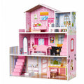 Redsmile Wooden Dollhouse for kids, 3-Story Pretend Play Doll House with 17 Furniture and Accessories, DIY Princess Playhouse, Creative Gift for Girls
