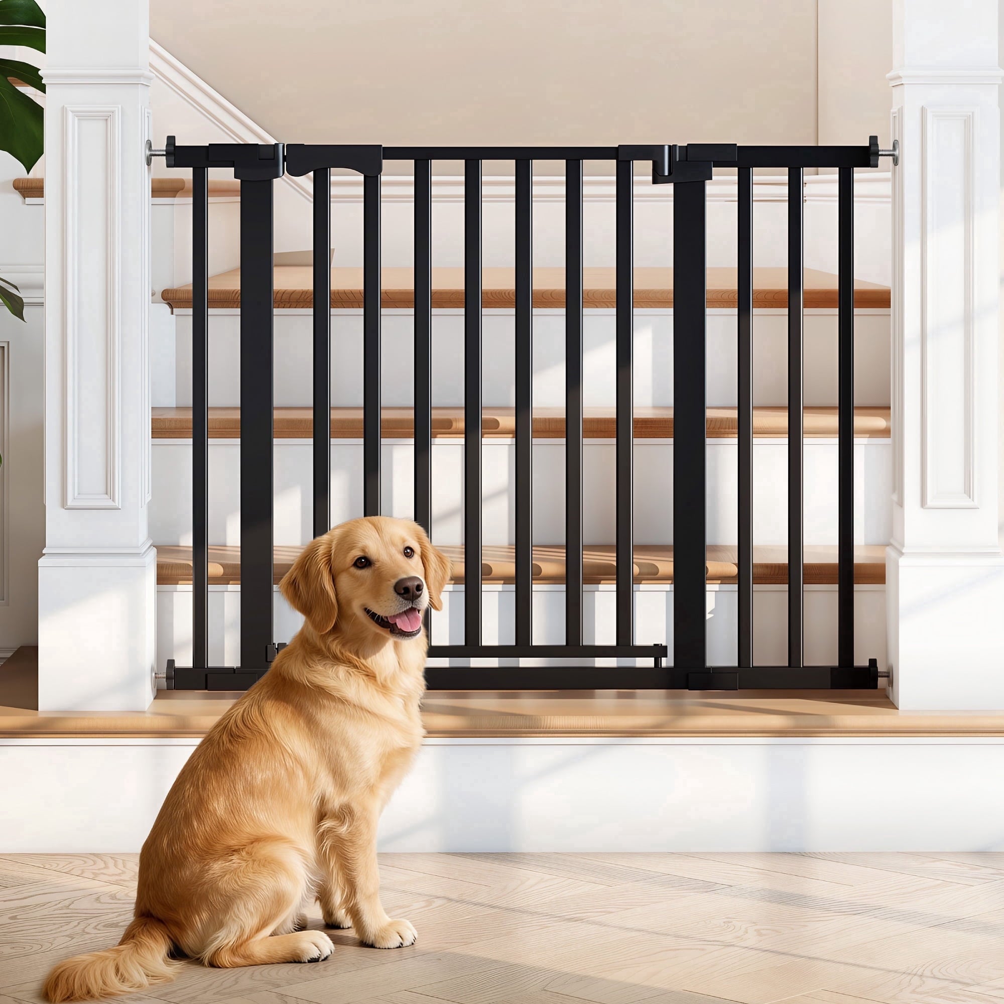 Redsmile 30in Extra Tall Baby Gates for Doorway, Auto Close Pet Gate, 30in to 43in Wide Pressure Mounted, Gifts for Mom, Black