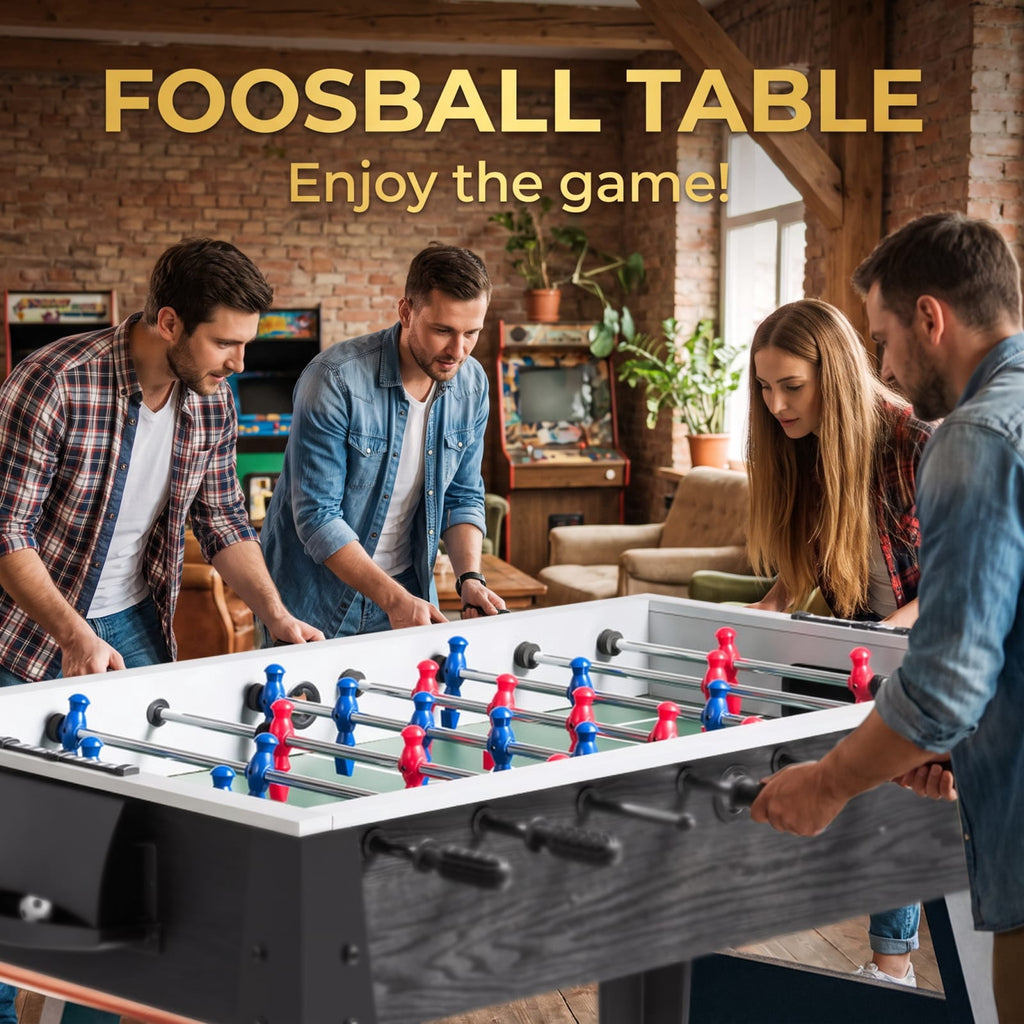 Redsmile 48 Inch Competition Sized Home Recreation Wooden Foosball Table for Game Room Family Fun Indoor Play Black