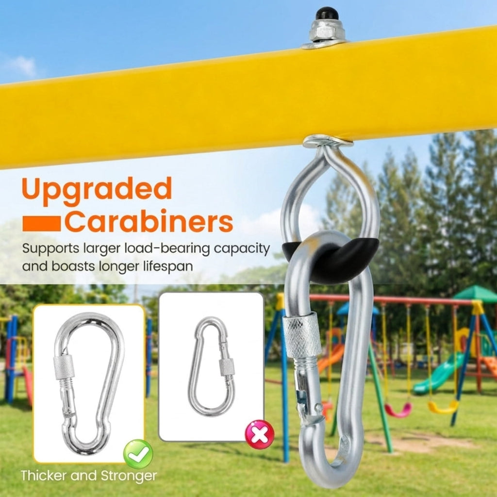 Redsmile A-Frame Swing Stand for Backyard, Extra Large Heavy Duty Steel Swing Frame Holds 550 lb, Freestanding Outdoor Swing Set Stand, Blue and Yellow