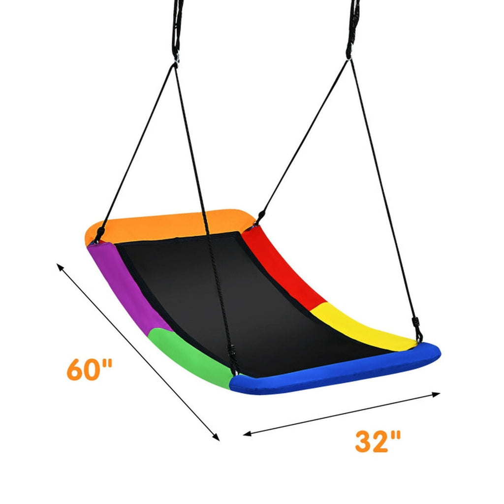 Redsmile Platform Tree Swing for Kids and Adults, 60 Inch Giant Saucer Tree Swing with Adjustable Ropes, 700 lb Outdoor Backyard Swing, Multicolor