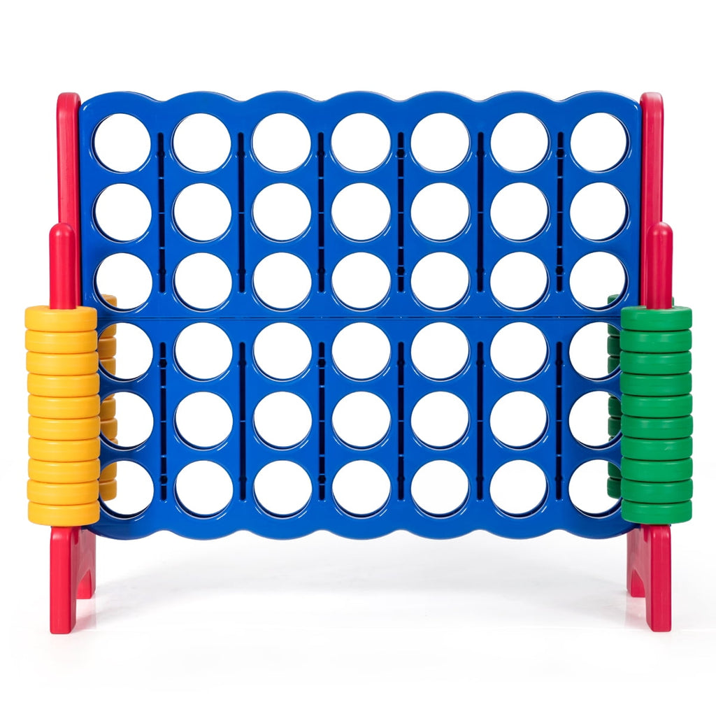 Redsmile Jumbo 4-to-Score Giant Game Set with 42 Jumbo Rings and Quick-Release Slider-Red Red - Outdoor Backyard Lawn Party Game for Kids Adults