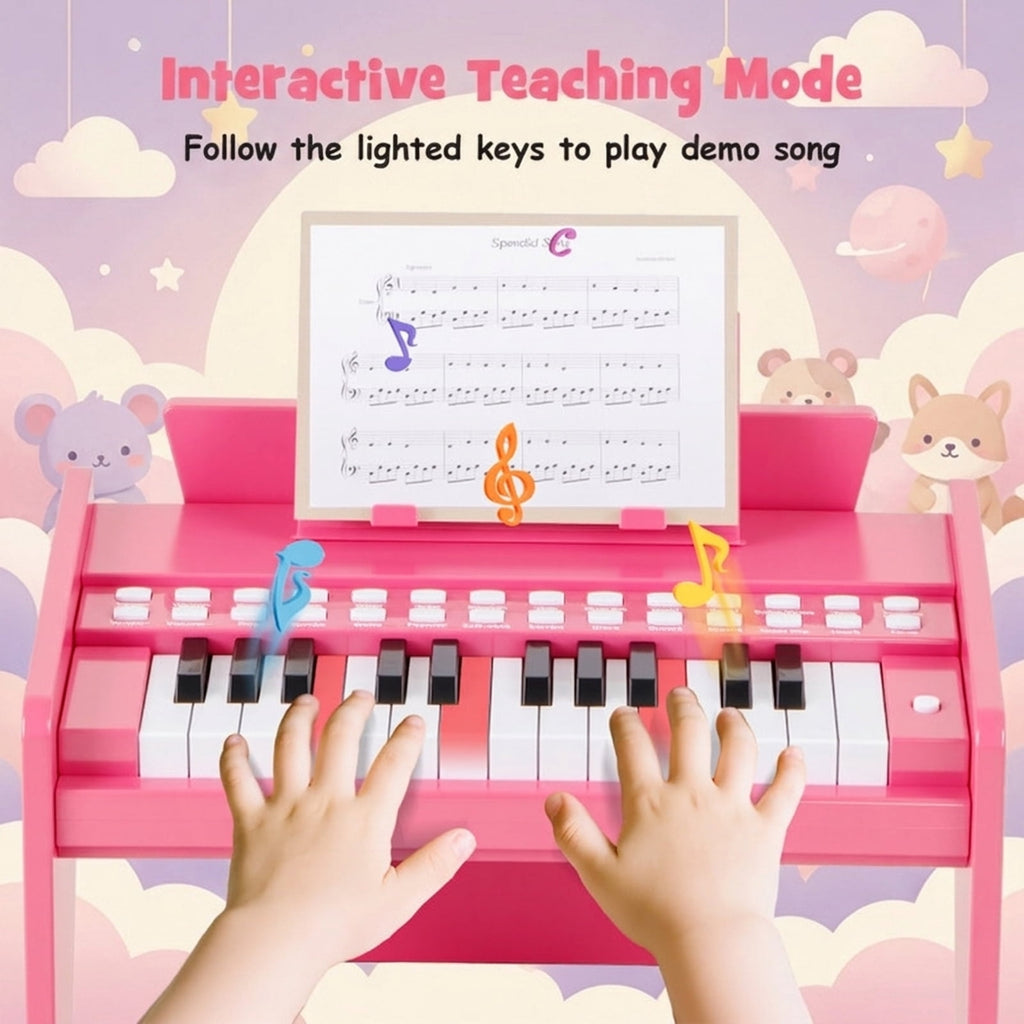 Redsmile 25 Key Kids Piano Keyboard with Record Playback and Adjustable Speed for Beginners Ages 3 and Up, Pink
