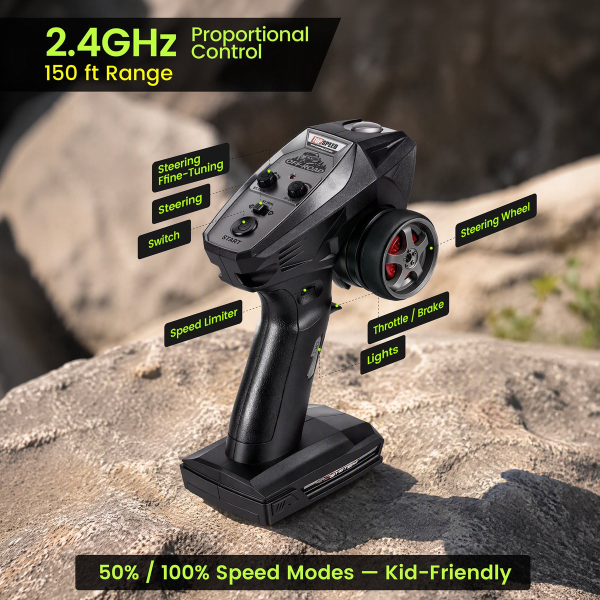 Redsmile 1:18 Fast RC Cars,30 MPH High Speed 4WD Off-Road Remote Control Car with 2 Batteries,2.4 GHz All Terrain RC Truck with LED Lights,Gift for Adults Teens