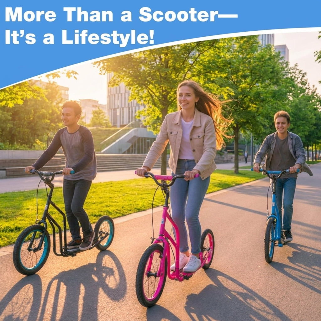 Redsmile Kids Scooter for Ages 8 and Up, Youth Scooter with 16/14 Inch Inflatable Wheels and Adjustable Handlebar, Big Wheel Scooter, Blue