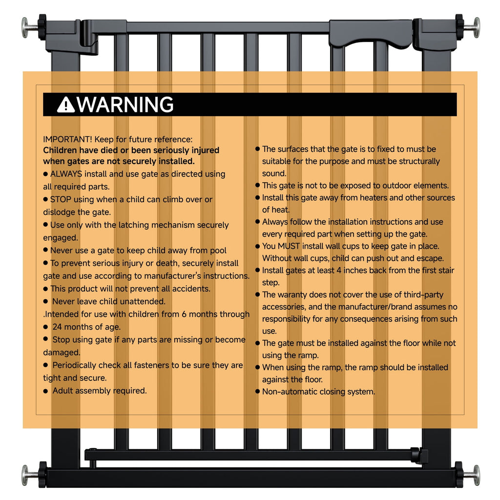 Redsmile 30in Extra Tall Baby Gates for Doorway, Auto Close Pet Gate, 30in to 43in Wide Pressure Mounted, Gifts for Mom, Black