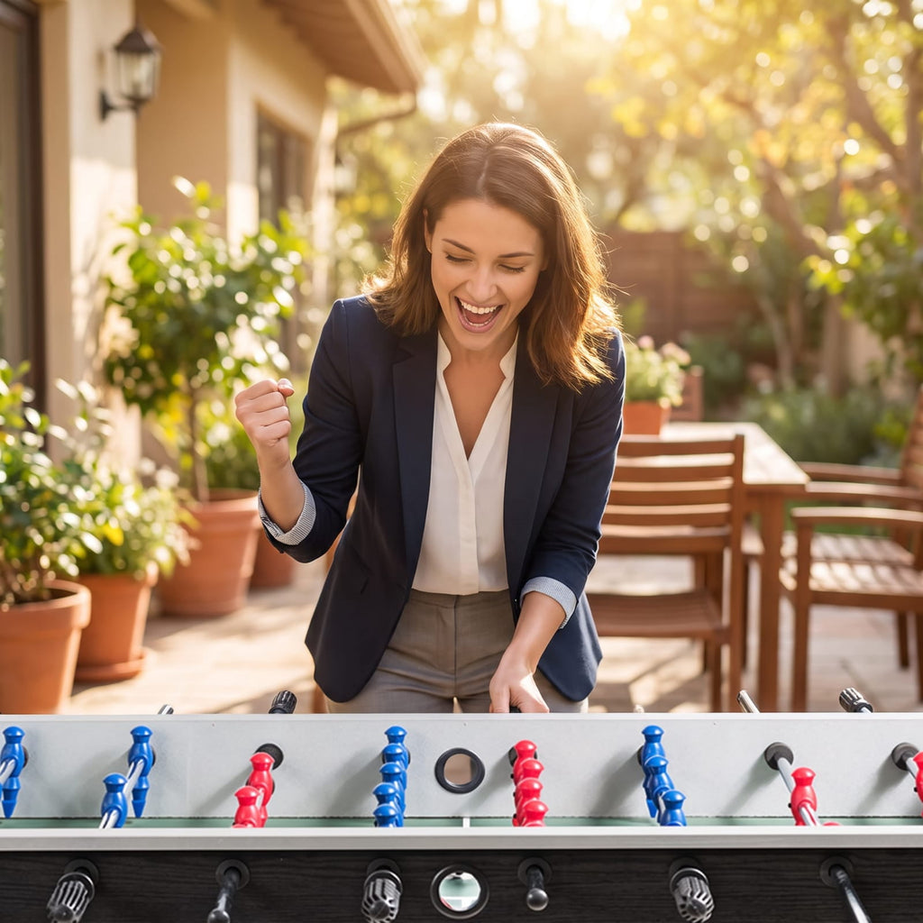 Redsmile 48 Inch Competition Sized Home Recreation Wooden Foosball Table for Game Room Family Fun Indoor Play Black