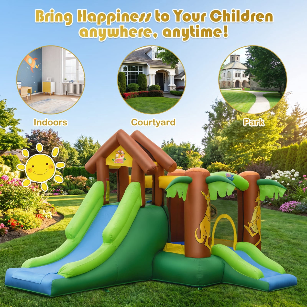 Redsmile Kids Inflatable Jungle Bounce House Castle including Bag without Blower for Toddlers Kids Backyard Summer Water Play