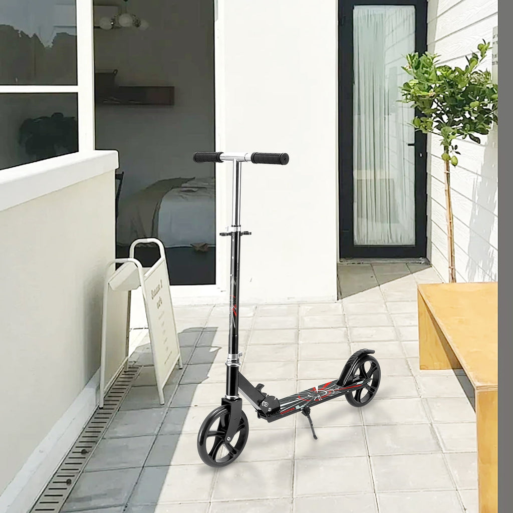 Redsmile Kick Scooter with 3 Adjustable Levels,Folding Commuter Scooter 8 Inch Big Wheels for Teens Adults,Black